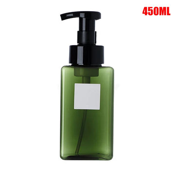 flacon savon liquide 450ml vert foncé contemporain pompe rechargeable bouteille salle bain mousse blanche
