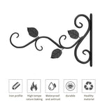 support mural suspension feuilles stylisées artisanal vis noires vis vertes vintage noir rustic