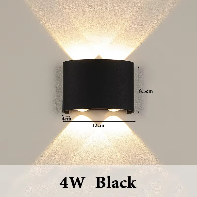 applique murale led contemporaine noire ip65 mur salon éclairage maison 3000k 85265v