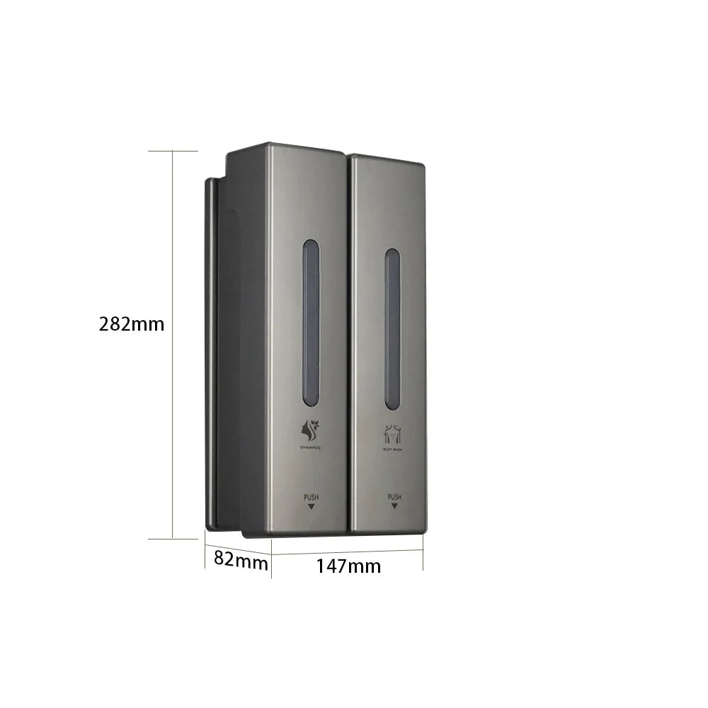 distributeur savon liquide moderne noir blanc adhésif sans perçage grande capacité minimaliste opaques