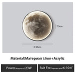 lampe murale lune moderne blanc gris éclairage quotidien led dimmable 3000k 6000k monté surface