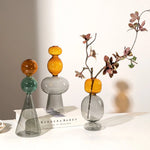 vase verre moderne transparent couleurs géométrique sphères table décoration maison salon
