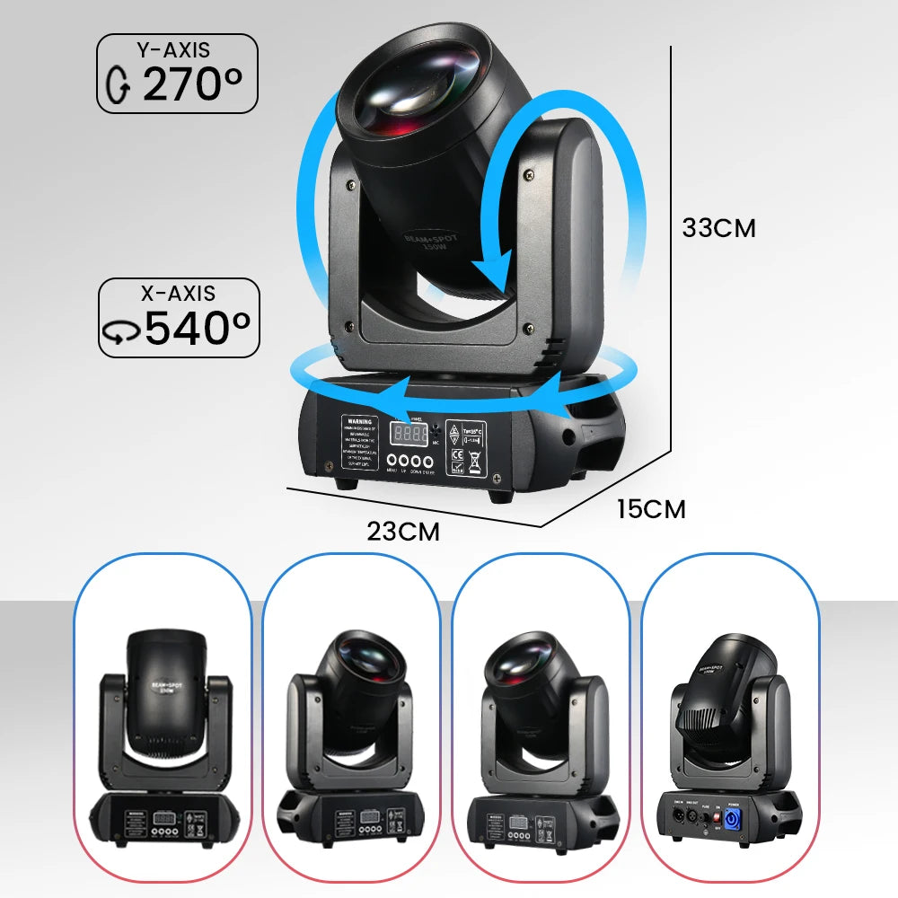 projecteur led mobile 150w noir moderne effet scène dji dmx disco club