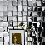 carreaux muraux adhésifs or moderne élégants carrés brillants 29.3cm 29.3cm noir argent