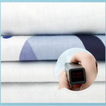 ensemble literie bébé coton motifs animaux ours étoiles protections matelas coussin bleu clair blanc
