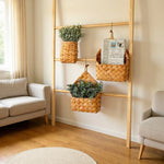 panier suspendu tressé naturel rustique boho chic cordelette paniers muraux rangement decorationintérieur