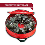 sac rangement réutilisable polyester durable respectueux environnement rangement décoration noël couronne guirlande rouge vert