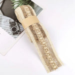 ruban jute beige motif géométrique rustique double face emballage cadeau decoration maison