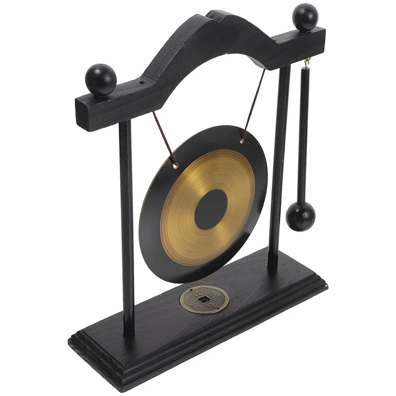 ornement feng shui gong noir doré rond brillant maison chic brass déco