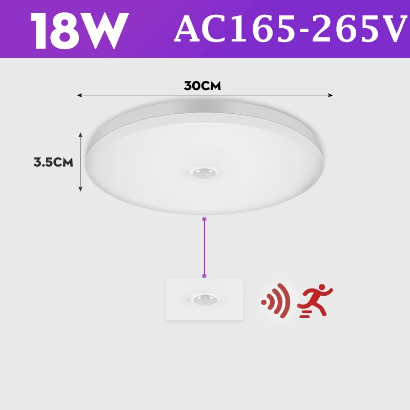 Lampe détecteur mouvement blanc moderne surface 20w 30w led économique