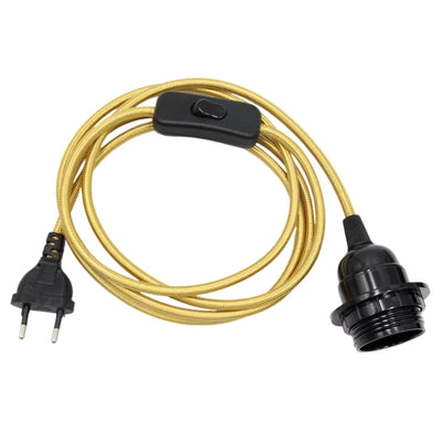 Support de lampe E27 avec interrupteur et cordon textile 2m - Ombre Interieur