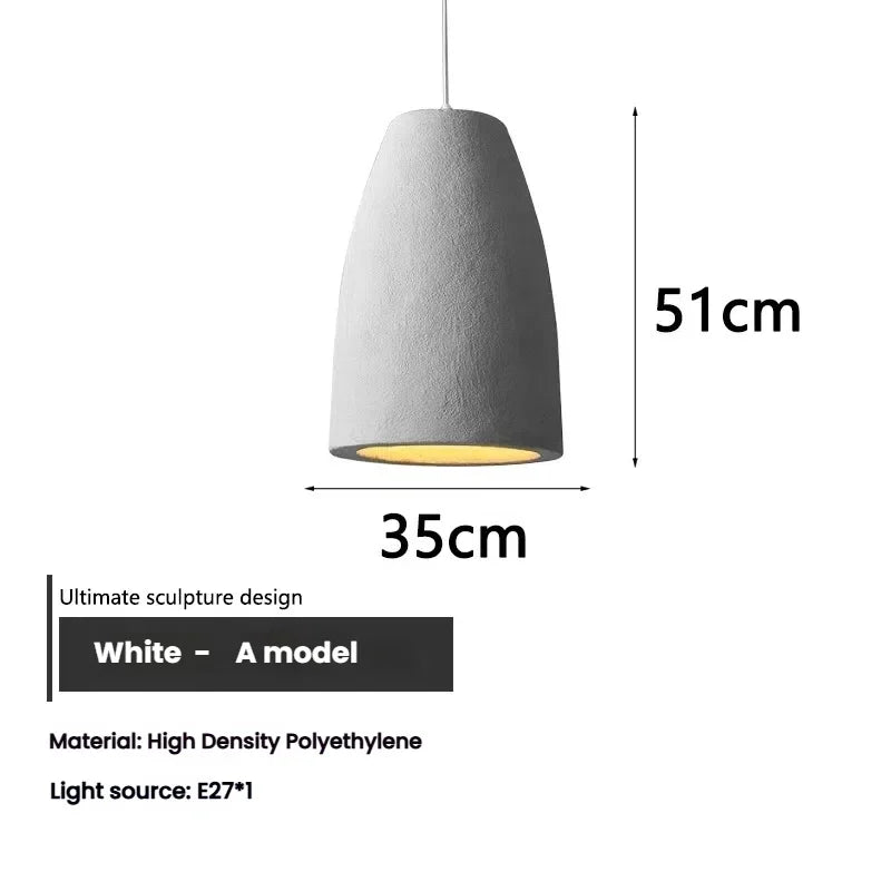 suspension lumineuse moderne beige clair texturée câble suspendu minimaliste lumière led