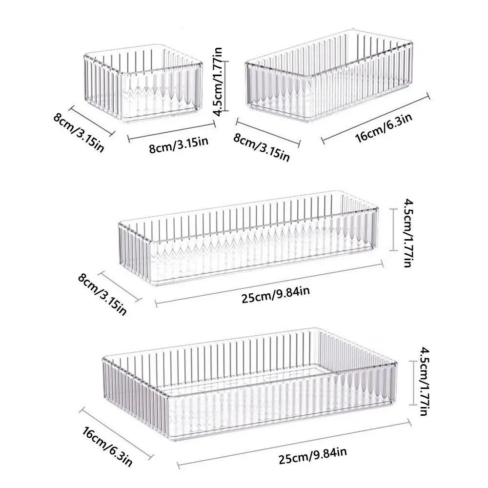 organisateur rangement transparent moderne boîtes rangement empilable vertical bureaux maison