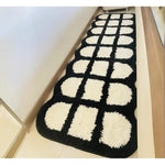 tapis sol moderne motif coeur noir blanc doux antidérapant chambre salon décoration maison