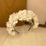 couronne fleurs artificielles bohème rouge rose blanche violette cheveux décoration mariage anniversaireintérieur