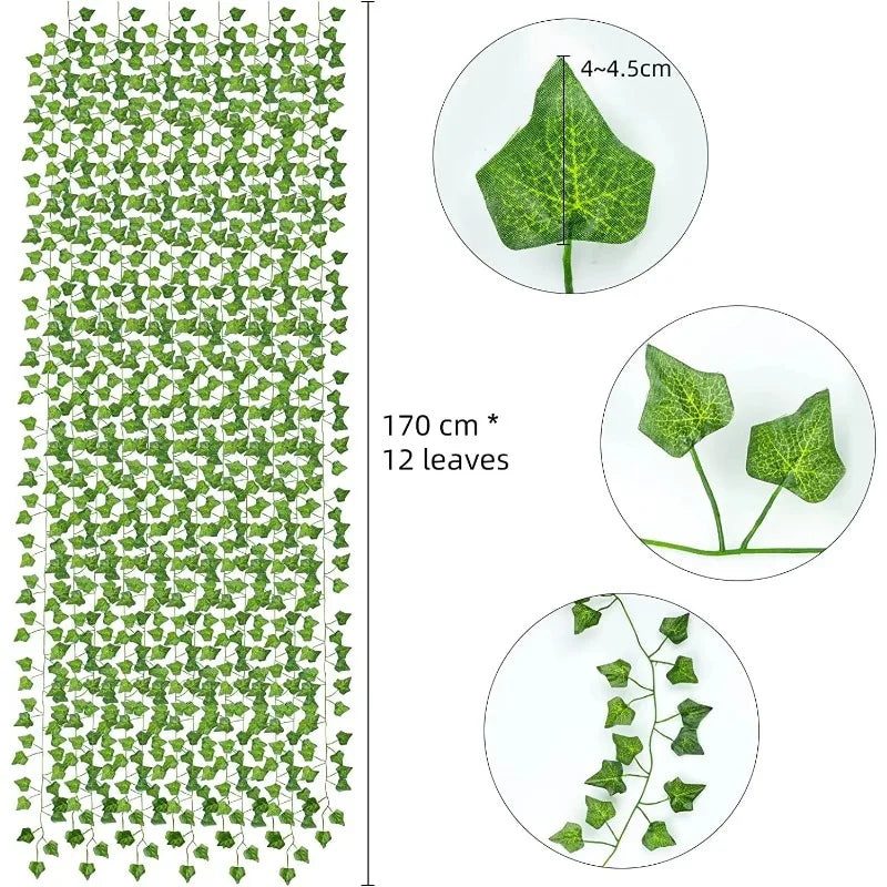 guirlande artificielle vigne soie extérieure feuilles vertes naturel accrochable fête maison decoration