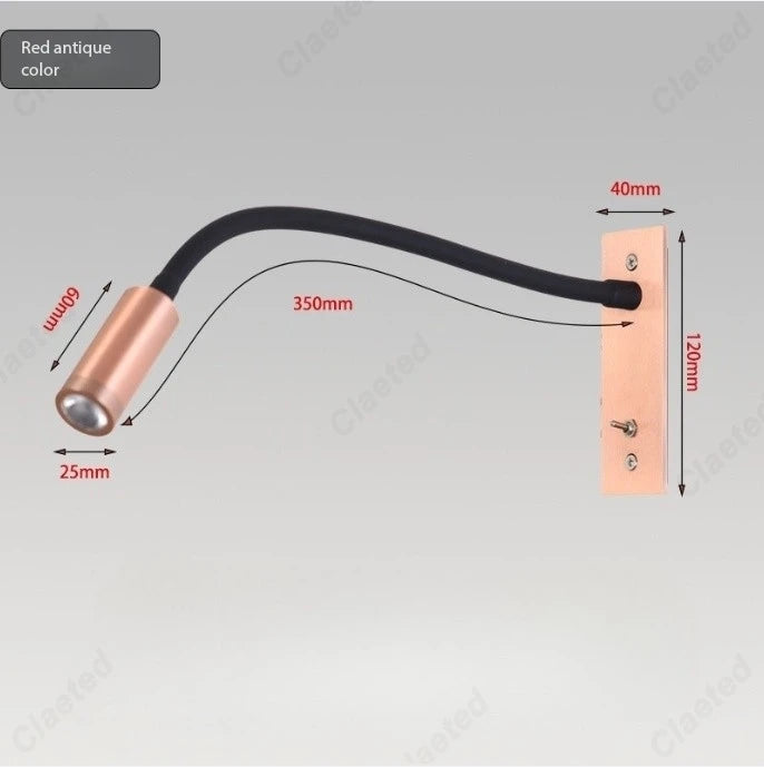 lampe chevet flexible moderne noir gris métallique angle réglable chambre étude entrée