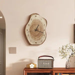 horloge murale moderne imitation bois naturelle rustique minimaliste quartz numerique salon chambre