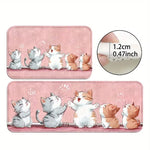 tapis sol moderne rose chats mignons antidérapant polyester extérieur lavable machine