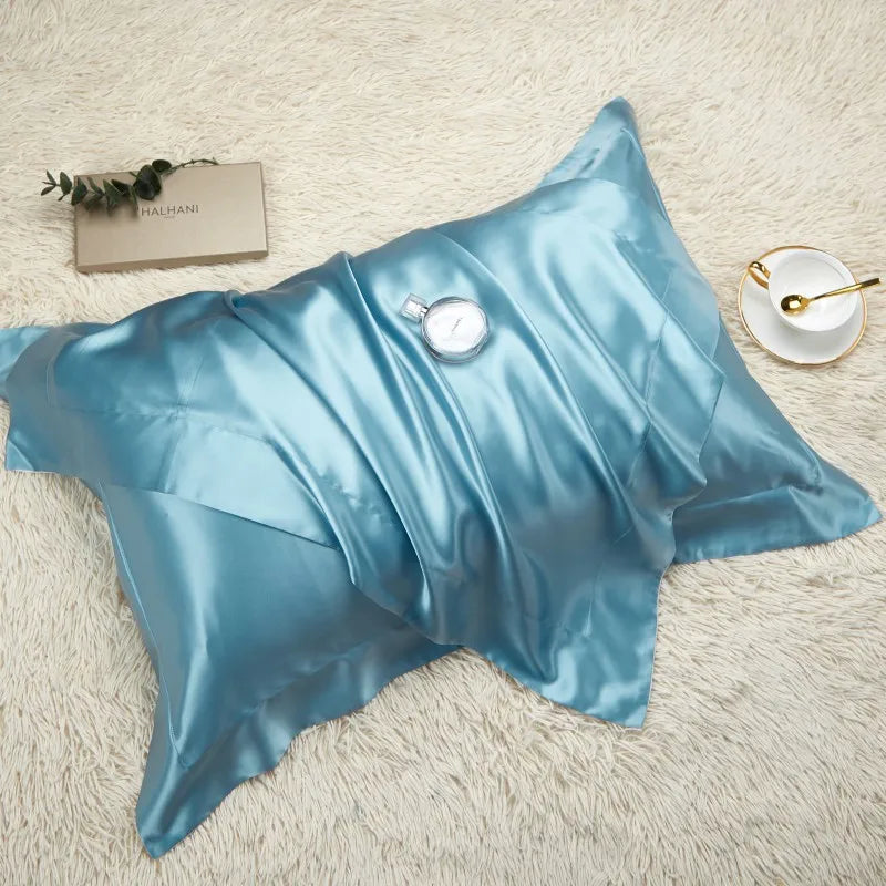 taies d'oreiller soie 100% solides élégantes quatre saisons bébés maternité bleu marine turquoise vert