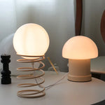 lampe table moderne sphérique spirale métallique blanc chrome
