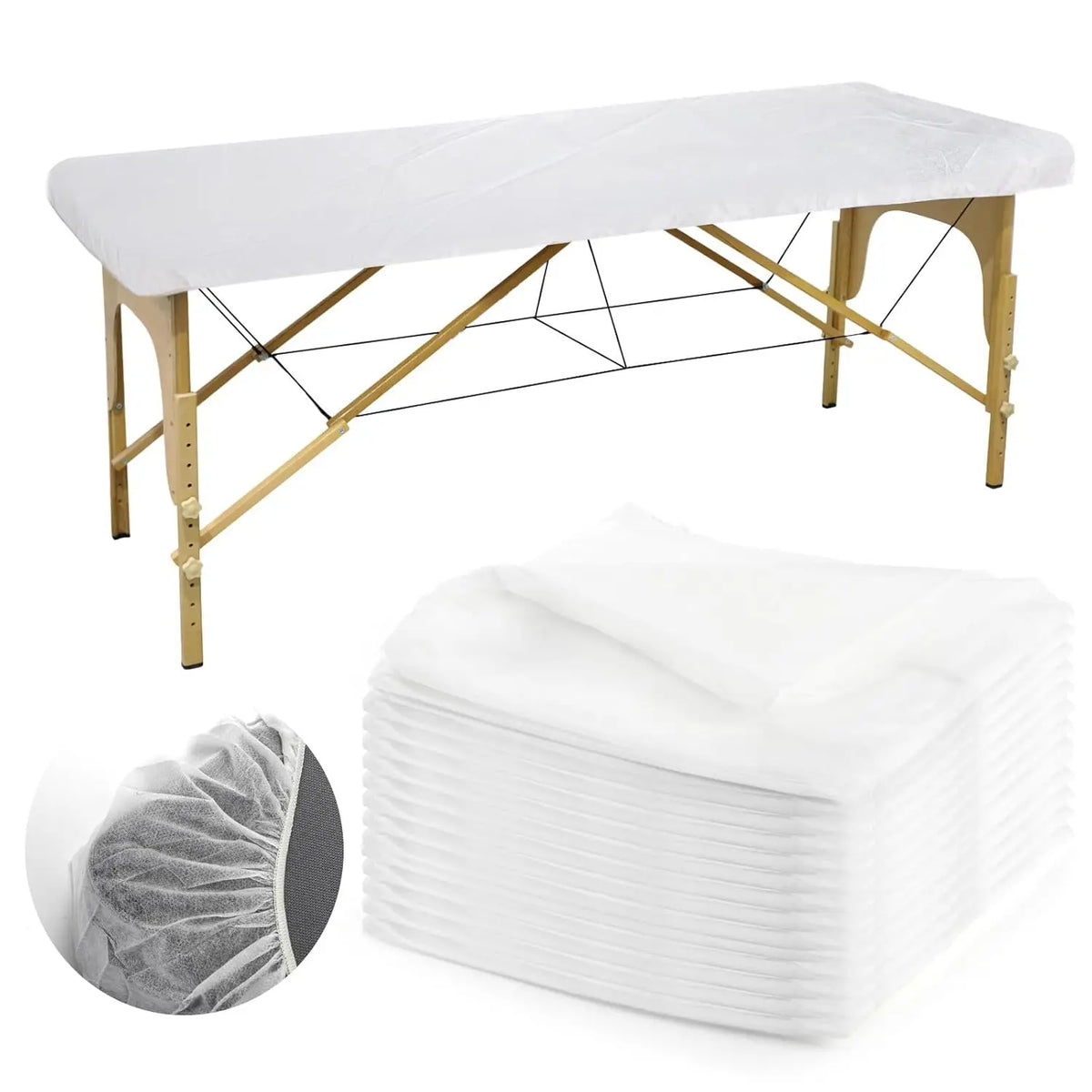 housses table massage jetables blanches adhésives pack 30 textures modernes
