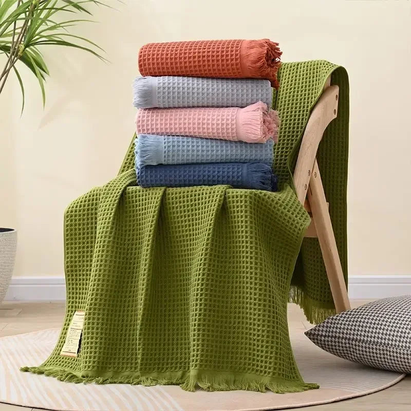 serviette bain coton géométrique rapide moderne multicolore grande taille bleu marine gris rose vert