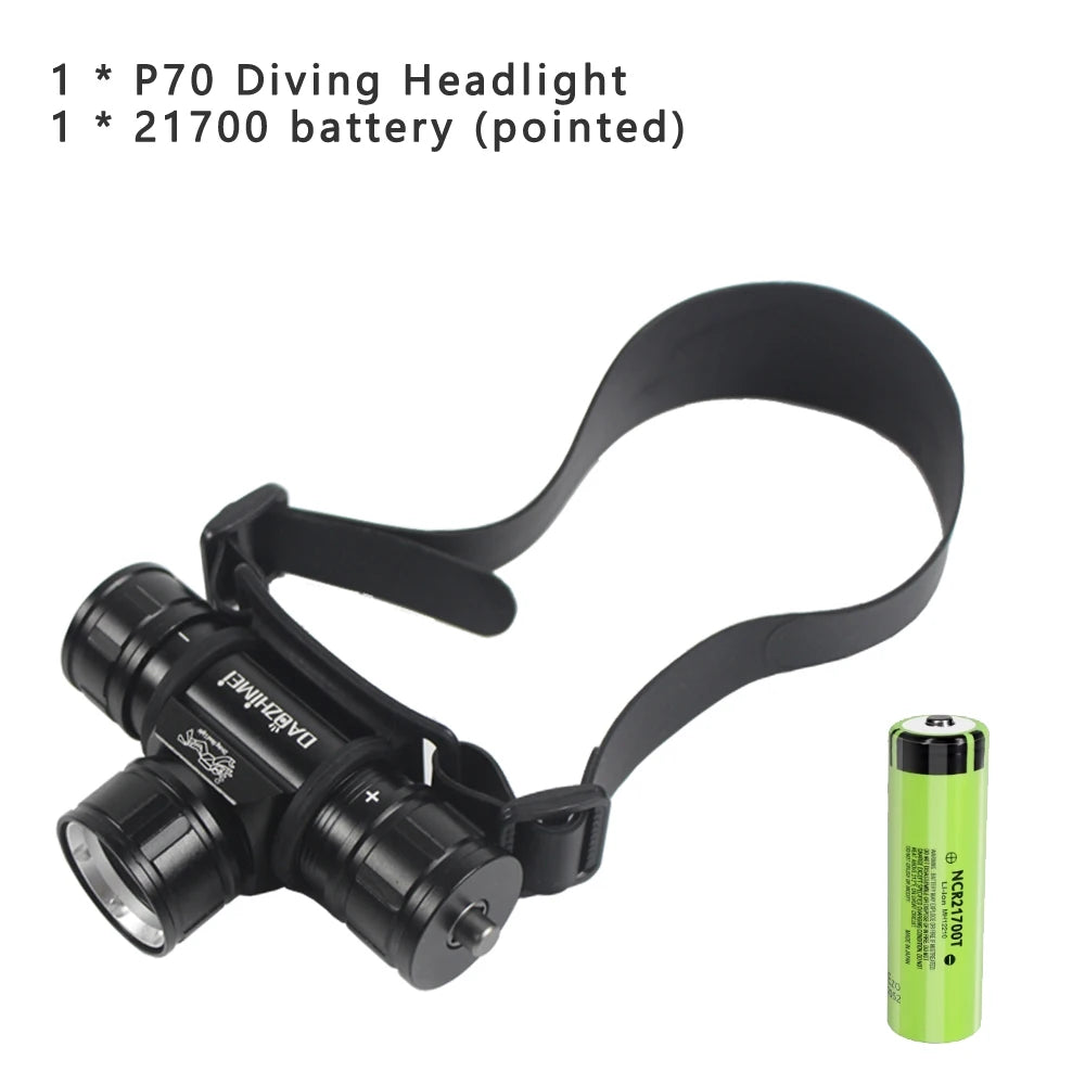 lampe torche plongée noire ceinture ajustable mode haut bas 30w led pratique compact exploration