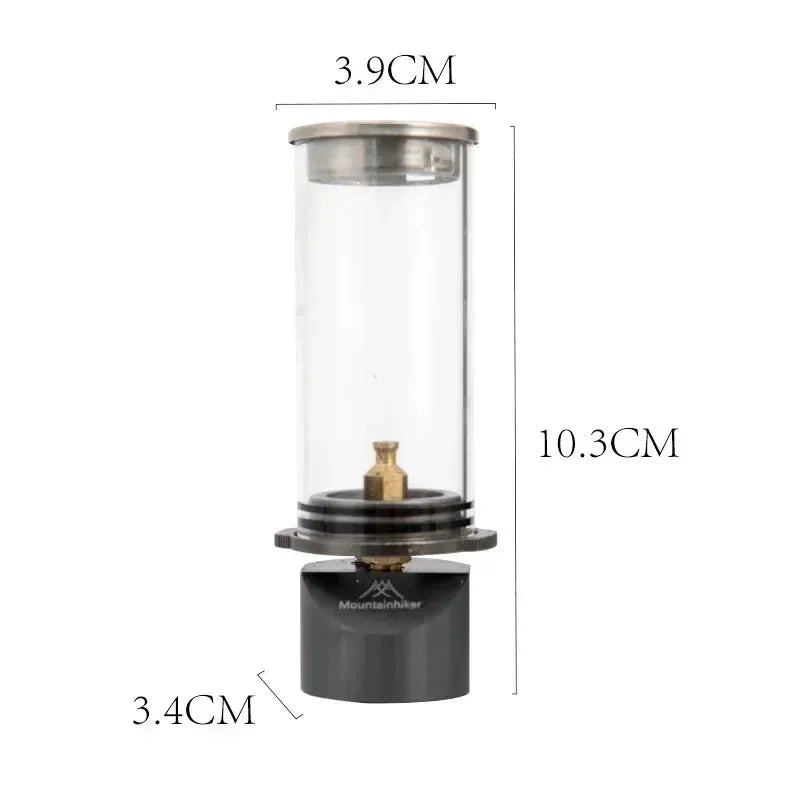 lanterne camping gaz verre transparent cuir marron pratique robuste poignée boîte rangement