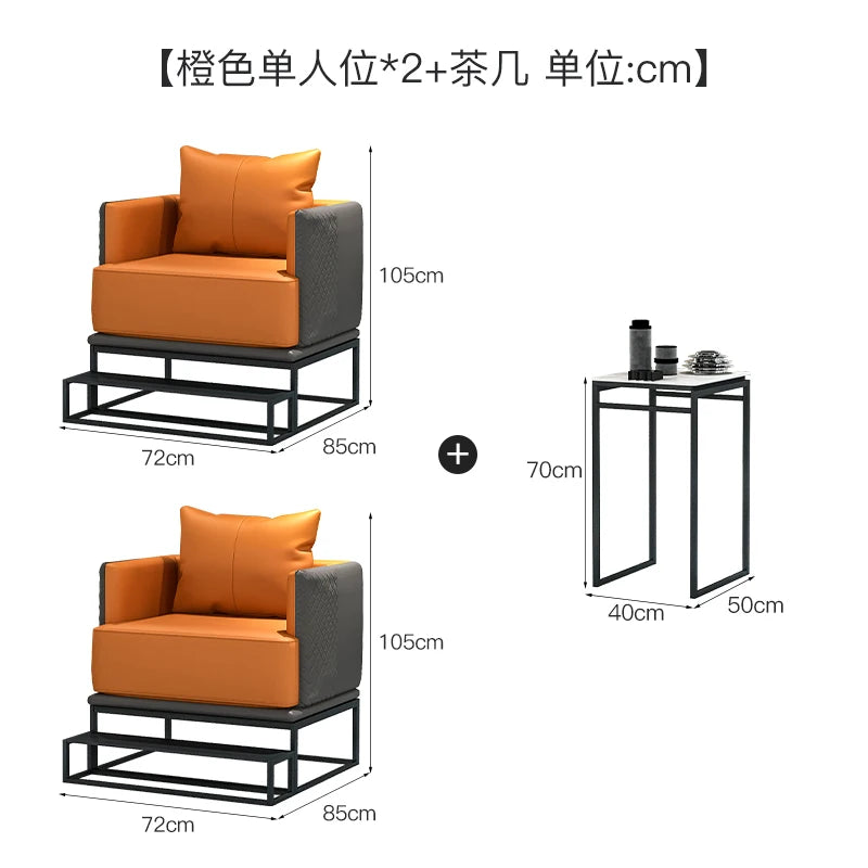 canapé moderne orange gris coussins structure métallique scandinave minimaliste canapé d'angle forme