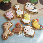 biscuits animaux farmacia dessin animé mouton poulet cochon vache oie cheval