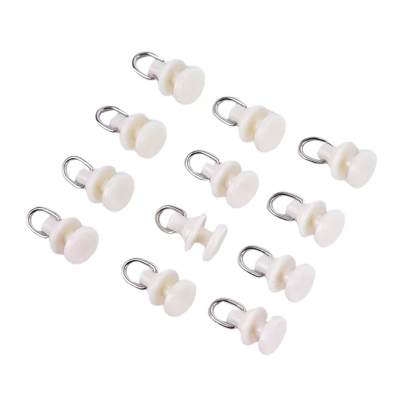 clips rideau blanc modernes anneaux métalliques accessoires volets polonais plastique