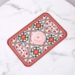 tapis table classique motifs floraux géométriques silicone respectueux environnement vert beige marron orange