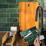 sticker mural 3d imitation carreaux brique verte moderne rustique 10 pièces