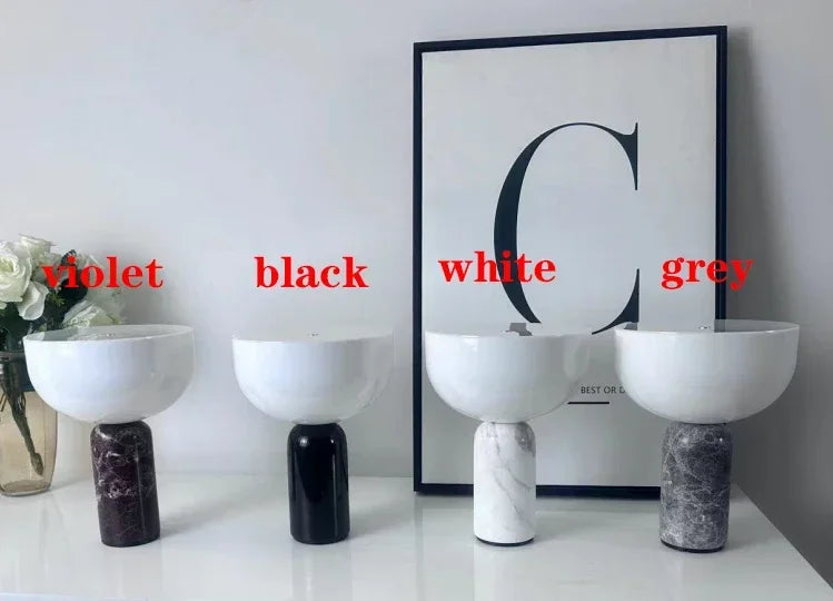 lampe table moderne marbre texture blanc éclairage ambiance haute qualité déco minimaliste(touchless) led 15w