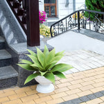 plante artificielle agave vert feuilles larges texture bois décorative extérieure pot argenté tropical mexicain