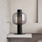 lampe table moderne ambre gris perforations circulaires transparente led 11w 15w chambre salon