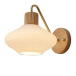 lampe murale moderne bois blanc rayures horizontales abat jour verre douille led ampoule e27