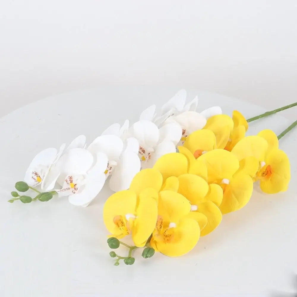 fleurs artificielles phalaenopsis têtes 98cm imprimées 3D moderne décoration intérieure blanc jaune rose