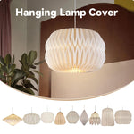 couvre lampe suspendu moderne blanc rayures horizontales fil inoxydable chambre salon decoration