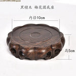support aquarium bois sculpté marron foncé artisanal rustique decoration