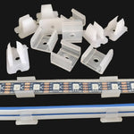 clips fixation ruban led blancs plastique lisse pratique robuste 4mm 10mm 6mm 9mm 11mm