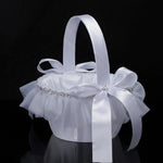 panier mariage blanc tulle plissé rubans satin strass nœuds élégant romantique festif