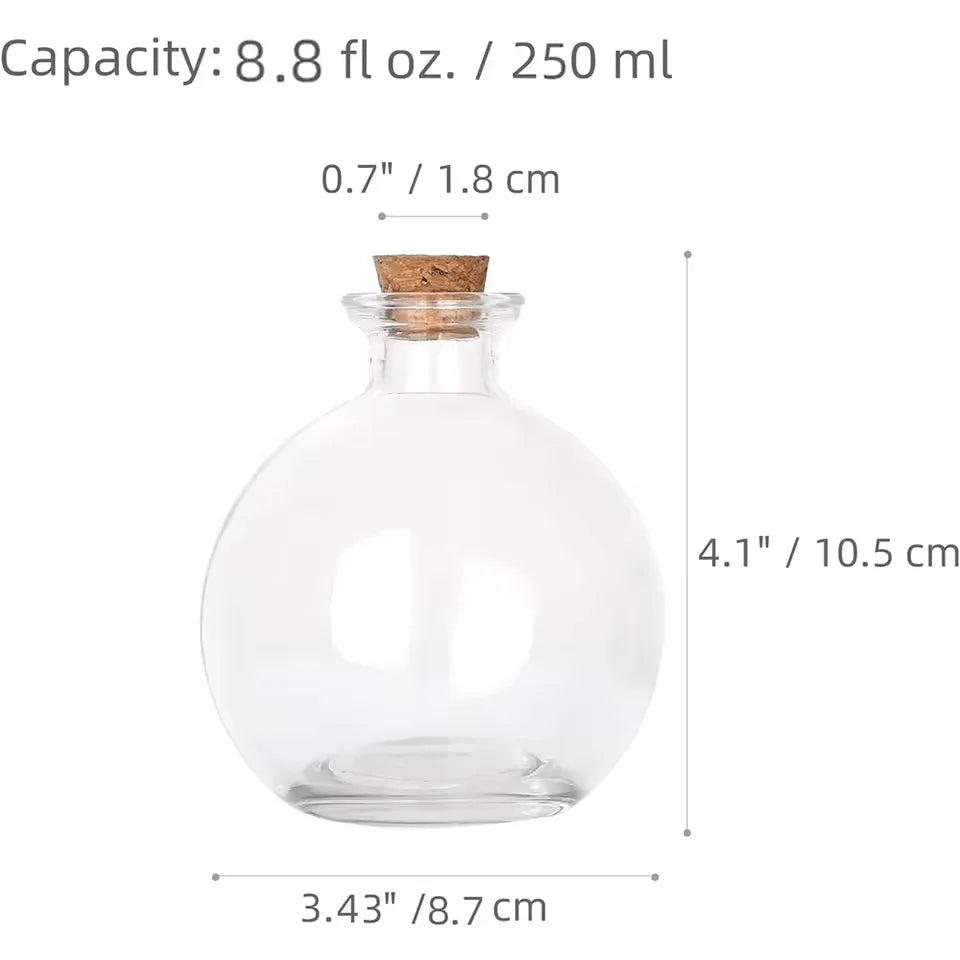 bouteilles verre transparentes capsules liège 250ml qualité alimentaire moderne minimaliste