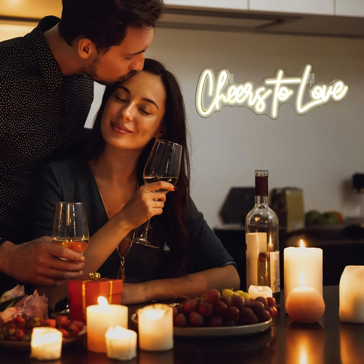 néon lumineux blanc cheers to love moderne décoration intérieure câble usb chargeur