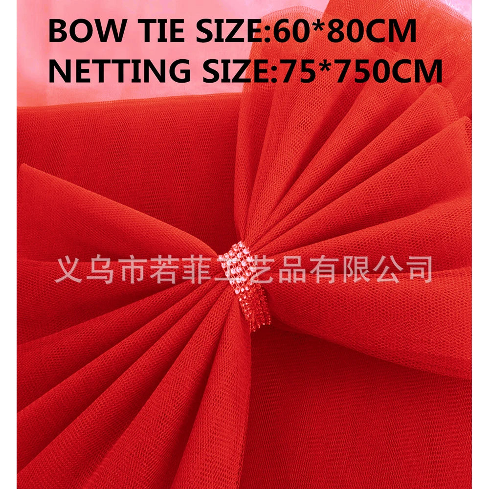 Nœud double couche rouge sur porte d'entrée