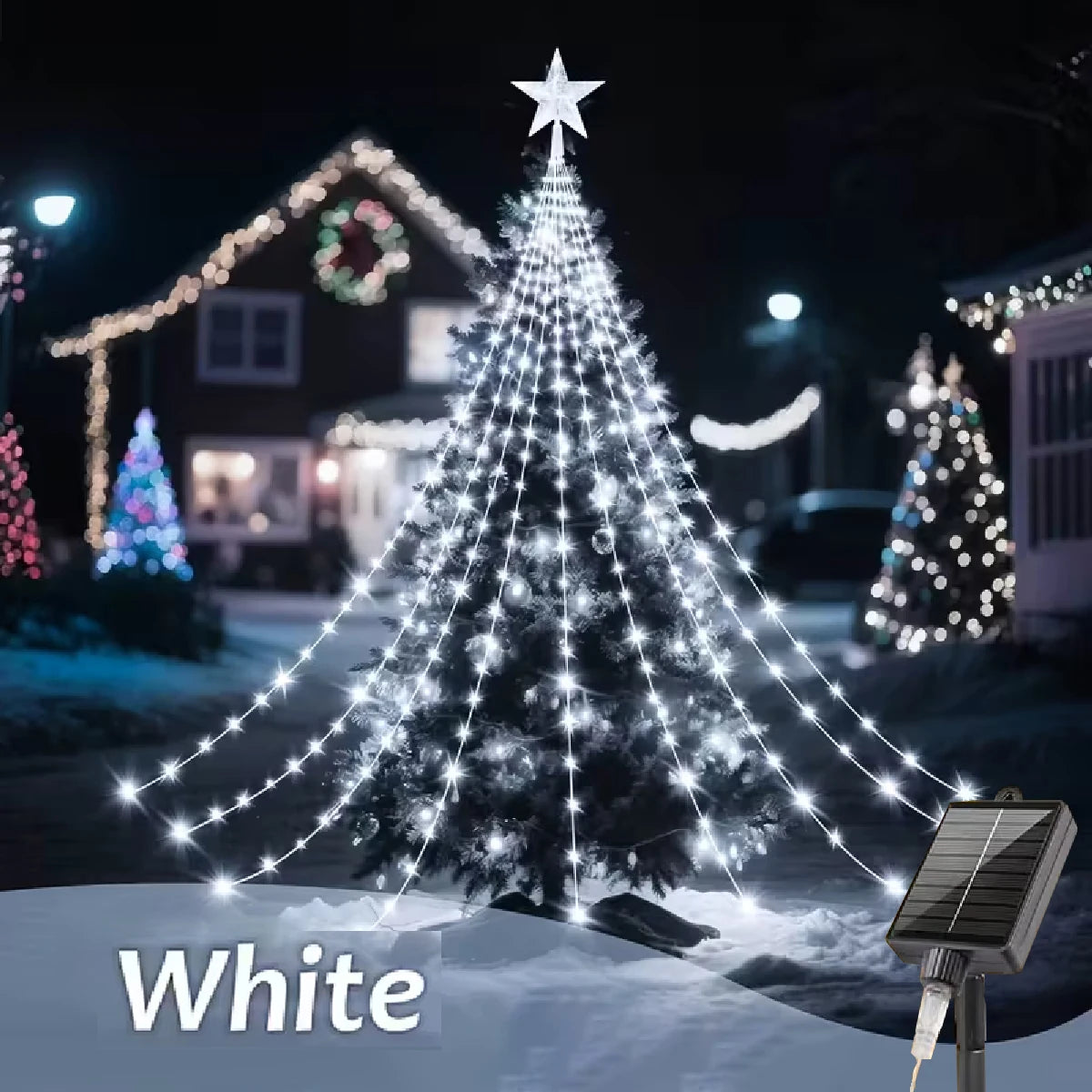 guirlande lumineuse multicolore leds cascade halloween noël moderne décoration usb solaire