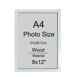 cadre photo bois naturel classique noir marron gris clair a4 maison décoration 21x29.7cm