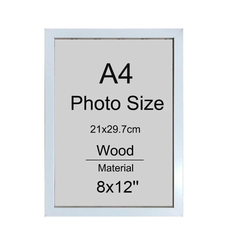 cadre photo bois naturel classique noir marron gris clair a4 maison décoration 21x29.7cm