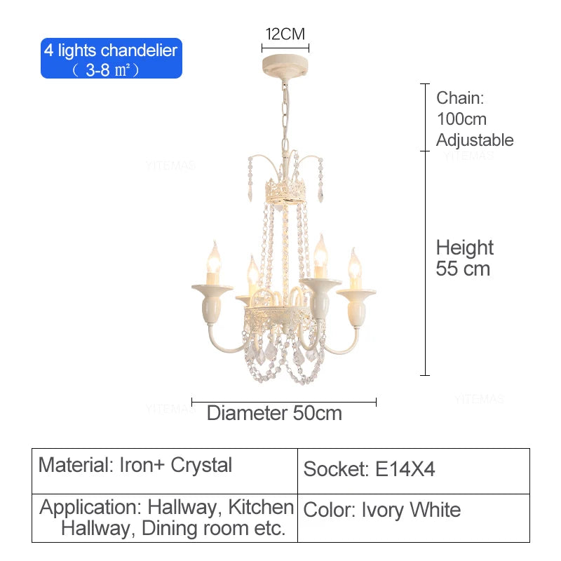 lustre classique noir blanc cristaux pendus vintage métal travaillé ampoules